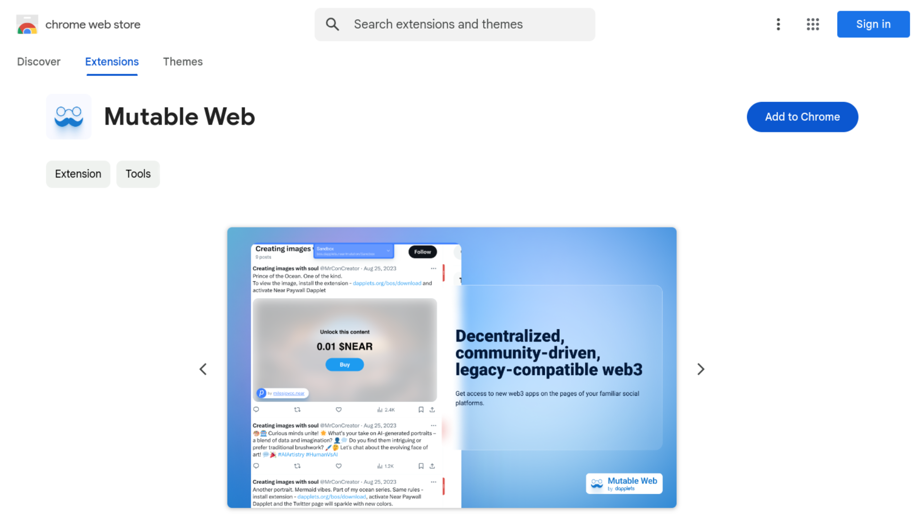 Mutable Web of Extension