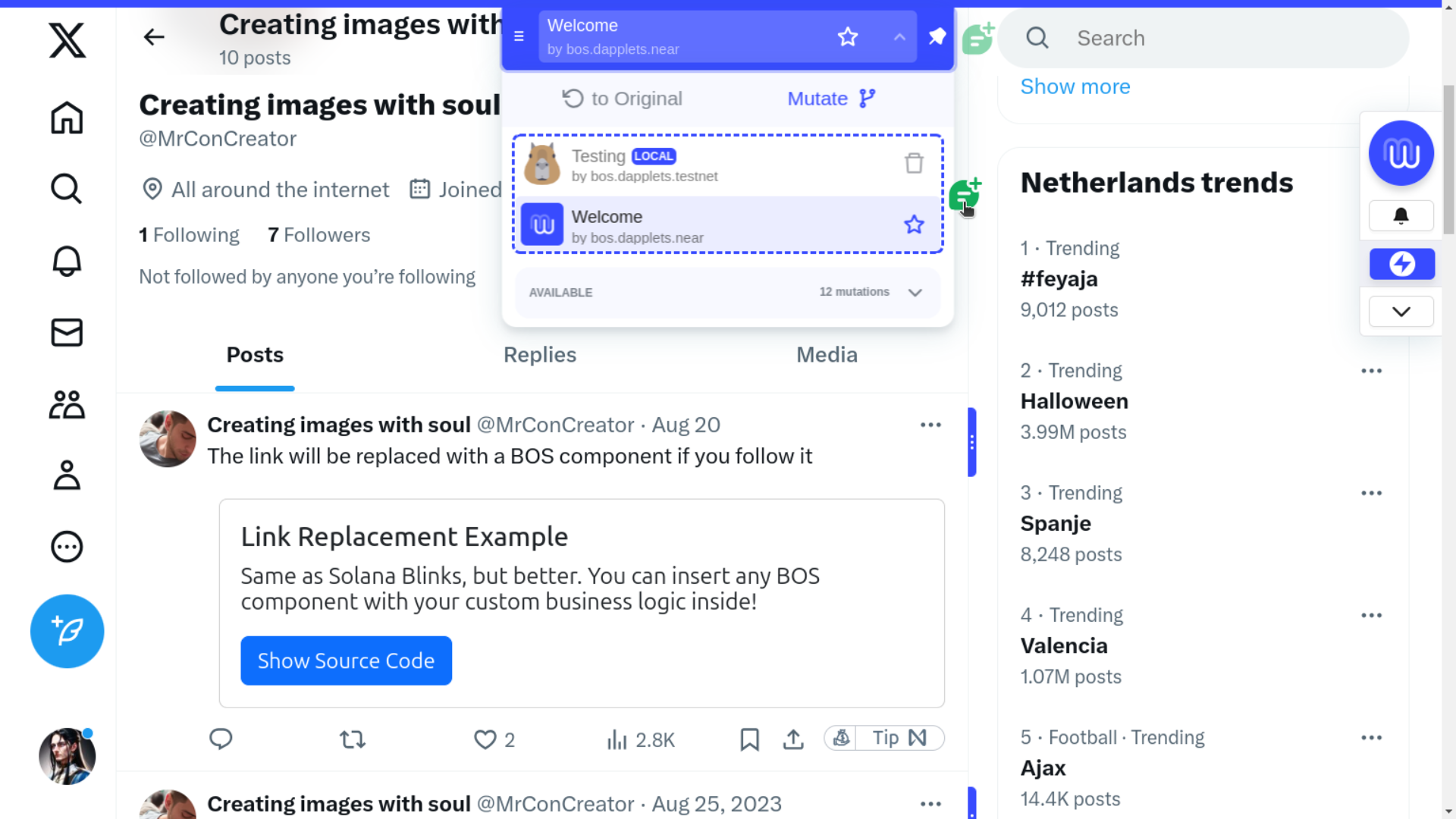 Context action button