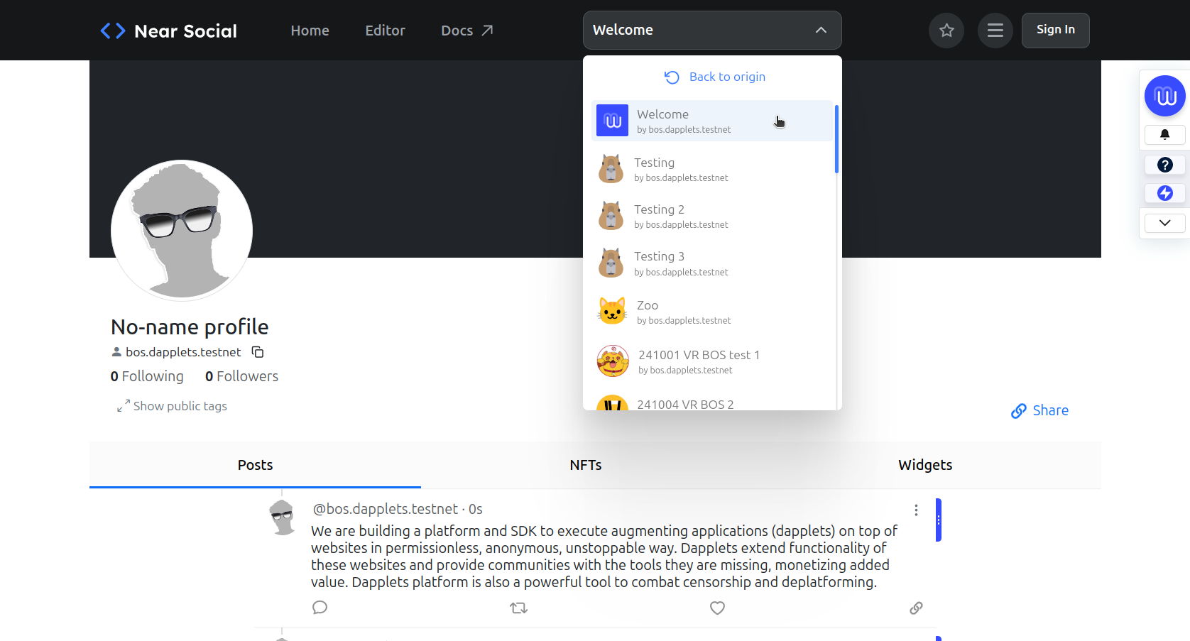 Mutable Web of Extension
